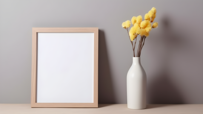 淡黄浅灰大幅简约摄影图片