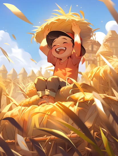 温暖动人的农田风光农民摄影图片