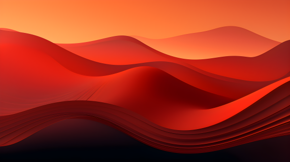 夕阳下的数字抽象山脉摄影图