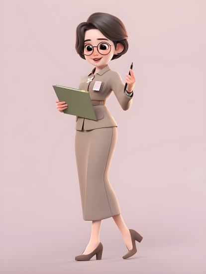 亚洲动漫教师正在备课摄影图