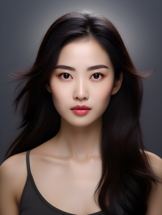 韩国化妆女模特展现青春与亚洲美的摄影版权图片下载