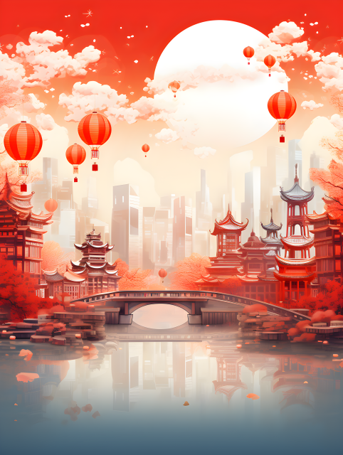 中国城市春节摄影图片