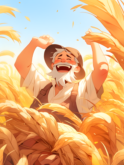 小麦农田摄影图