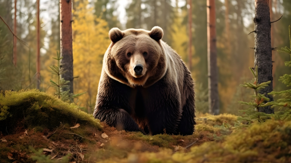 森林中的棕熊摄影图片