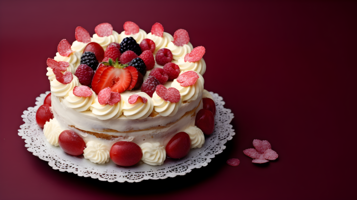 生日蛋糕美味水果摄影版权图片下载