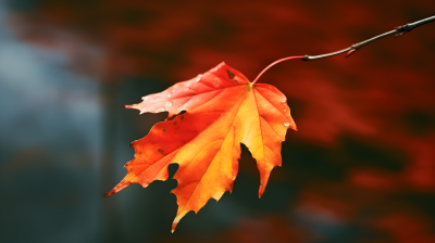 一片漂亮的橙色秋叶摄影图片