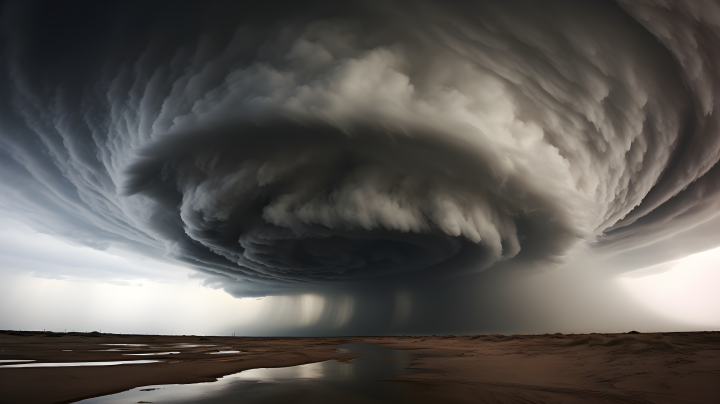 苍穹下的巨大灰色气旋摄影版权图片下载