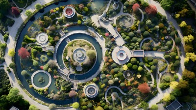 创意花园和植物园的环形抽象摄影图