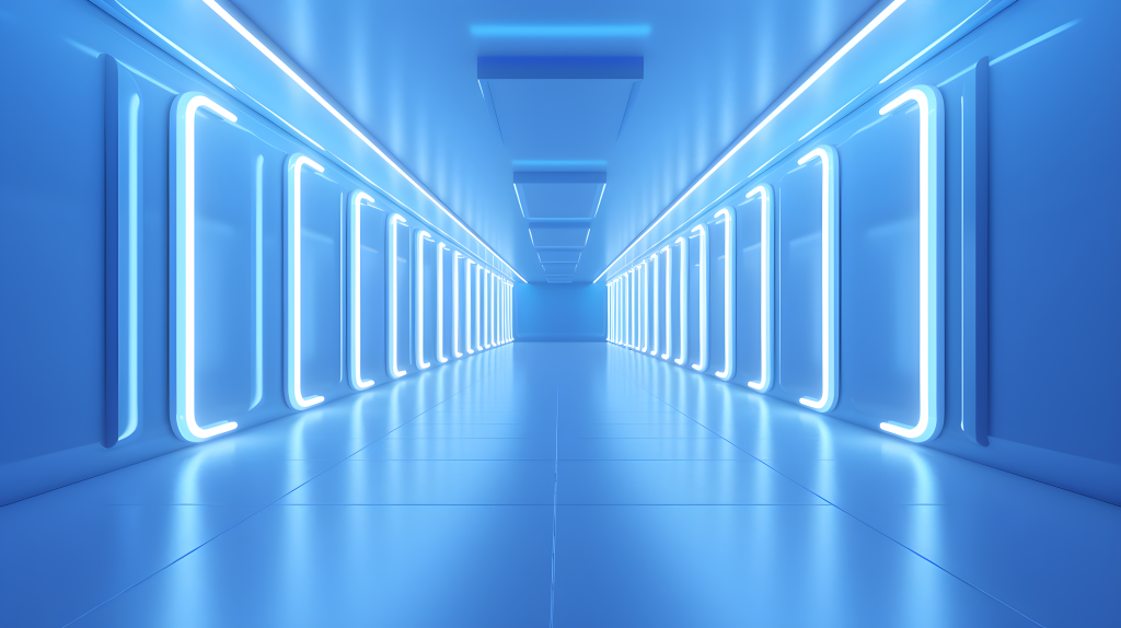 霓虹灯迷宫白背景摄影图片