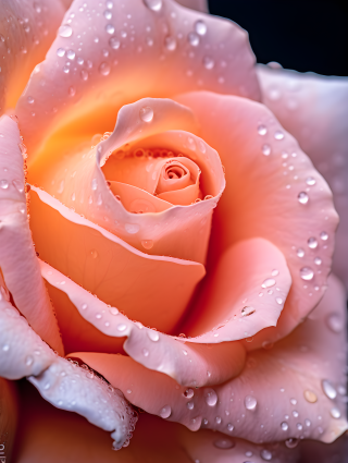 清晨细雨中的鲜花水珠摄影图
