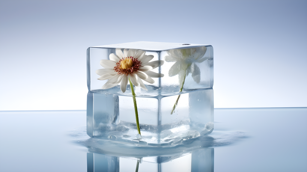 浮光掠影两朵冰花的摄影图版权图片下载