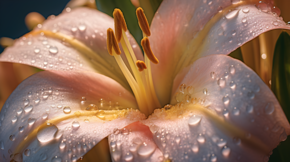 唯美清晨细腻花朵水滴摄影图