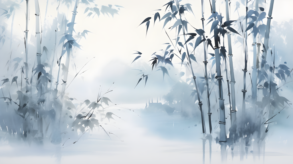 水墨画竹子摄影图版权图片下载