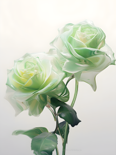 白色背景的透明明亮风格玫瑰花摄影图片
