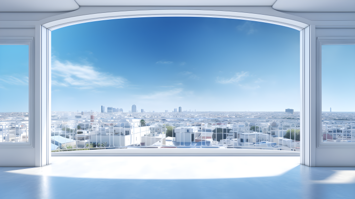 未来城市蓝天白云摄影版权图片下载