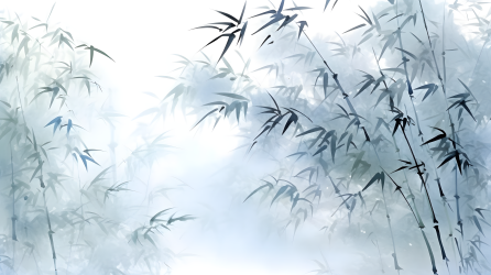 自然光下的竹子近景水墨画摄影图