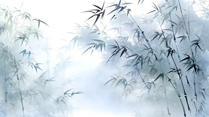 自然光下的竹子近景水墨画摄影图版权图片下载