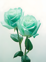 清新明亮的绿色和翡翠绿玫瑰花近景摄影图
