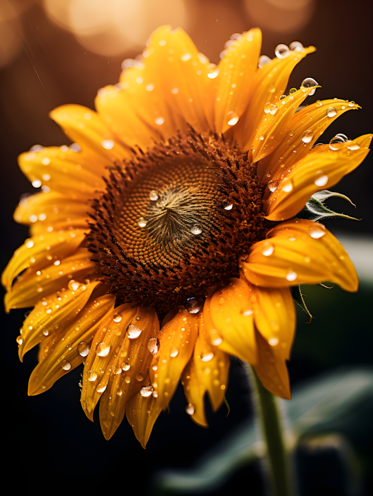 太阳花上的水珠摄影图版权图片下载