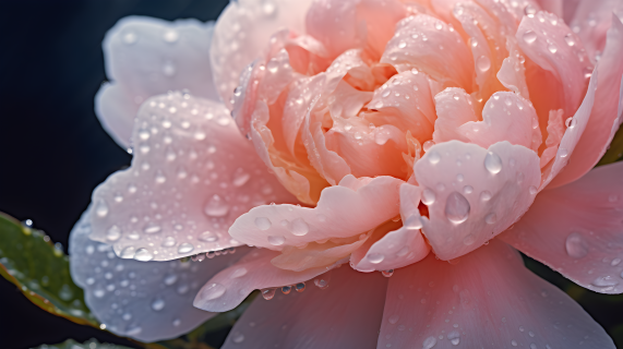 唯美清晨露珠花朵摄影图