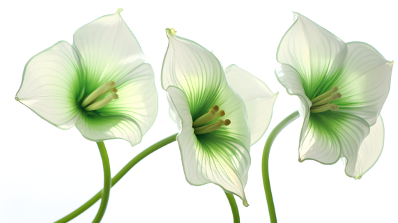 纯白背景透明亮风格的花卉摄影图片
