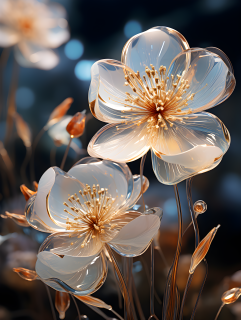 纹理鲜明的梦幻花朵摄影图片