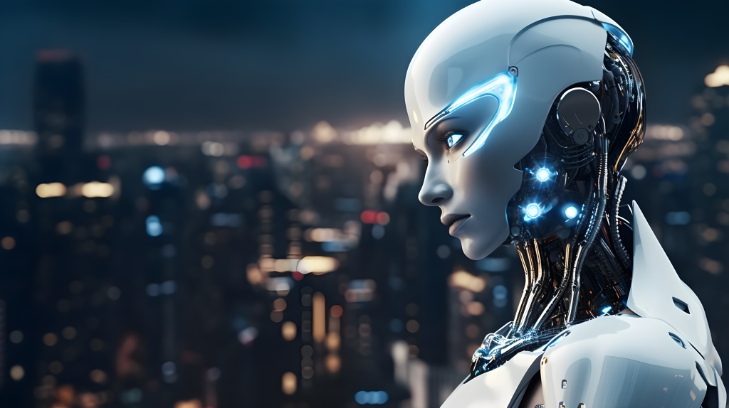 女性机器人面部表情人工智能摄影版权图片下载