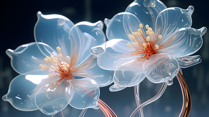 唯美科幻的未来有机花朵摄影图版权图片下载