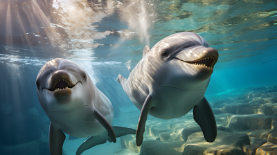 保护海洋生态保护海豚摄影图