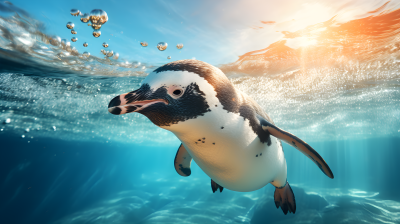 企鹅海洋动物摄影图