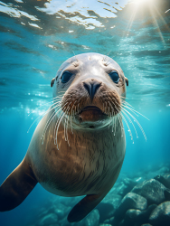 海洋保护海豹高清摄影图