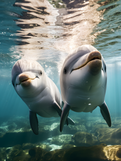 宁静海洋自由自在的海豚动物摄影图片