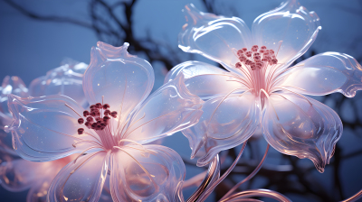 超现实主义粉色花朵摄影图