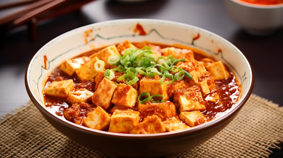 麻婆豆腐中华美食摄影图
