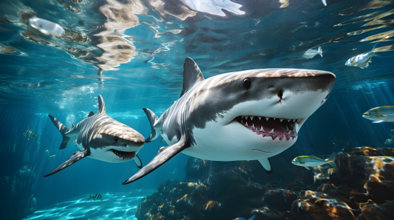 海洋生物大鲨鱼摄影图