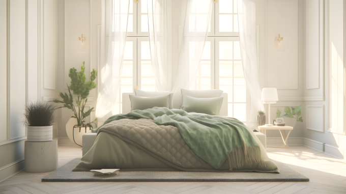 白色公主风格的卧室摄影图片