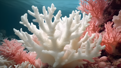 深白浅粉色的海洋珊瑚摄影图片