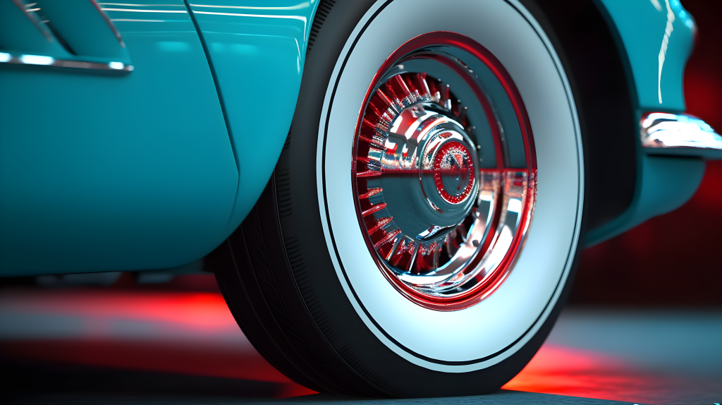 蓝车艺术性轮胎摄影版权图片下载