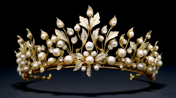 高贵的珍珠饰冠摄影图片