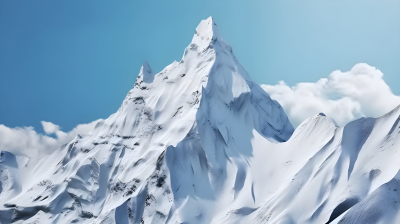 雪山蓝天如逼真雕塑般的摄影图片