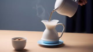 热气腾腾的咖啡摄影图