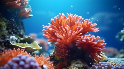橙红色珊瑚海洋摄影图片