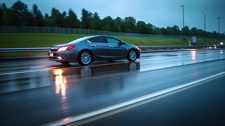 车辆在雨中行驶摄影版权图片下载
