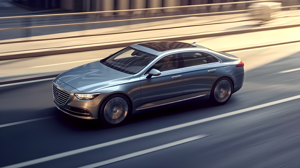 汽车行驶在路上俯拍摄影图版权图片下载