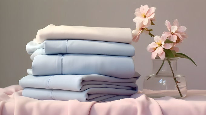 桌子上摆满毛巾摄影图