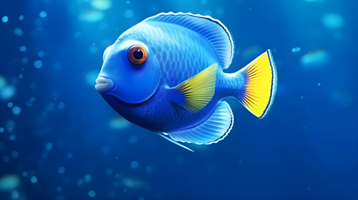 浅蓝色鱼儿在海洋中摄影版权图片下载