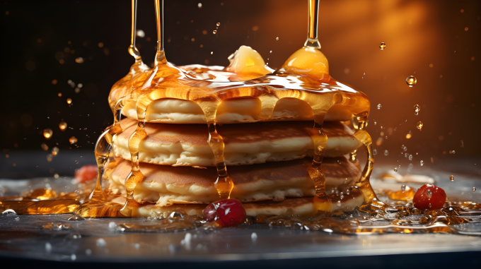 煎饼在水中溅起的美妙水花摄影图