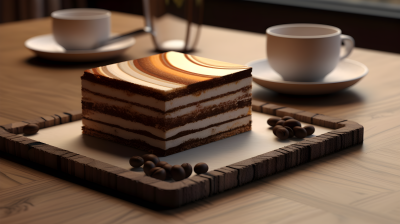 美味的巧克力蛋糕搭配黑咖啡摄影图片