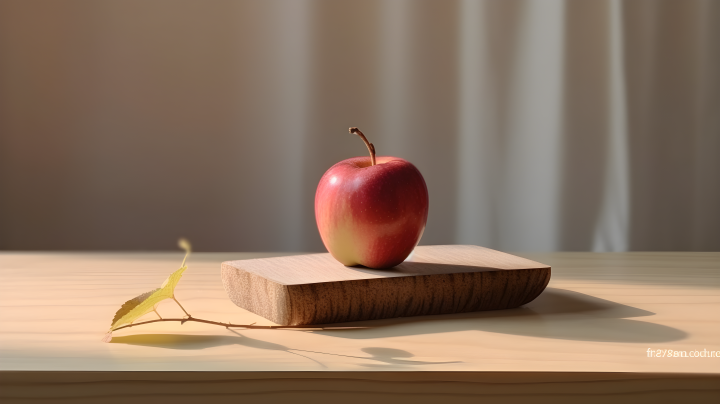 木质托盘上的苹果摄影图版权图片下载