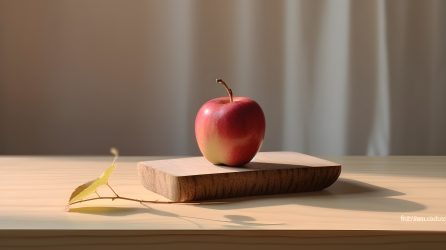 木质托盘上的苹果摄影图